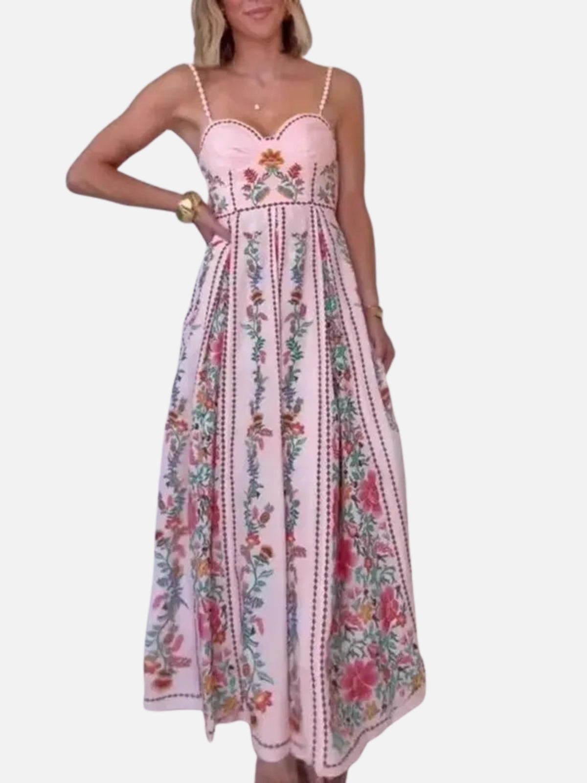 ALYRA Beaded Strap Holiday Dress – Summer 2025