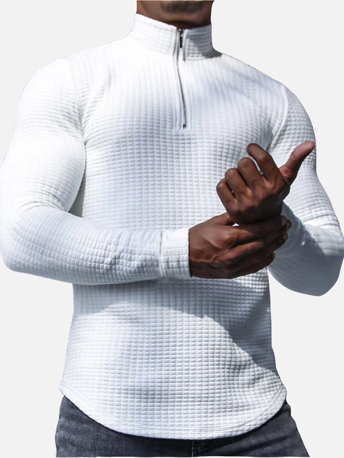 AEROStretch Non-Iron Check Half-Zip Sweatshirt