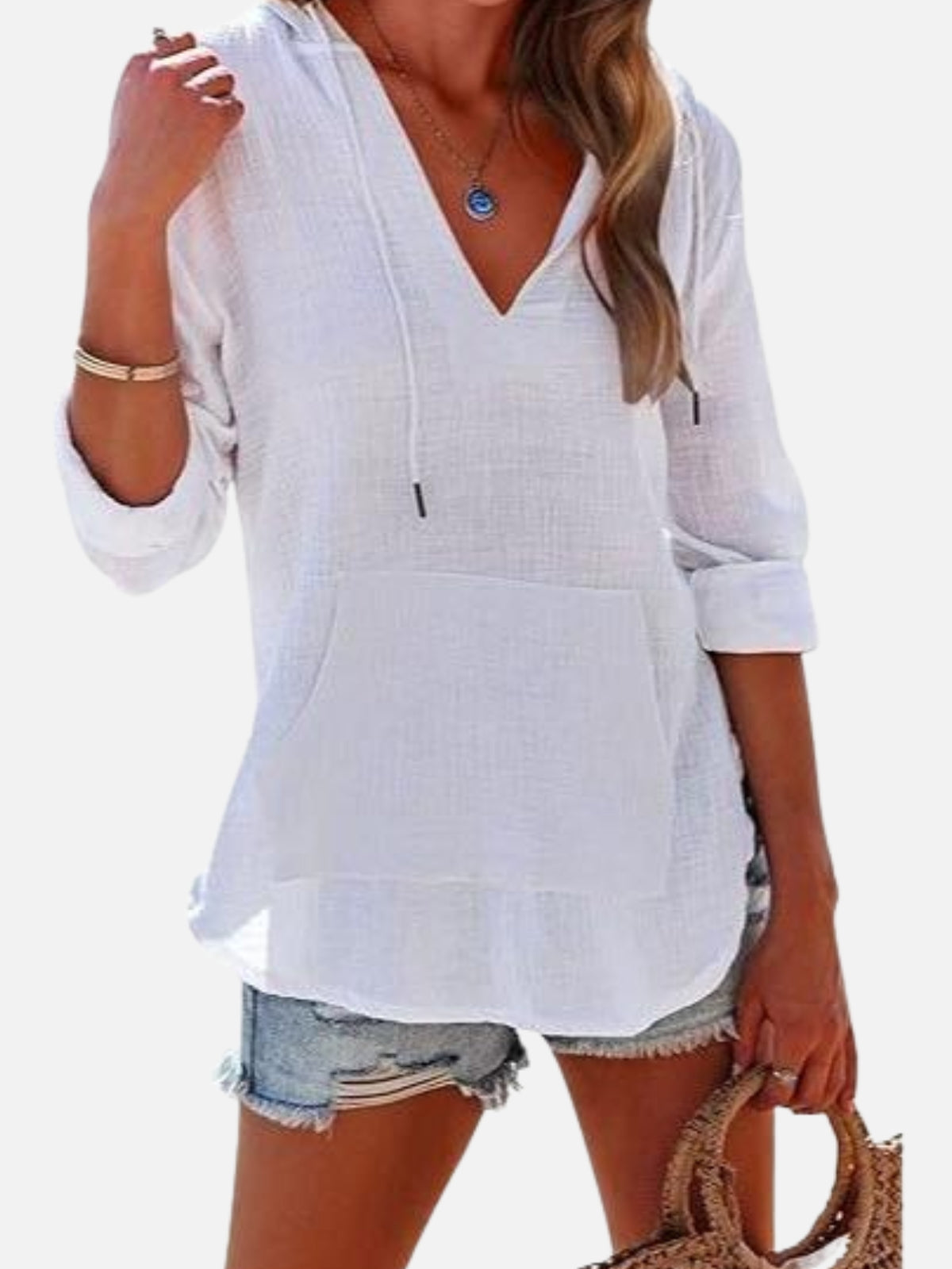 BamLuxe™ Hooded Cotton Slub Shirt – Casual Long Sleeve