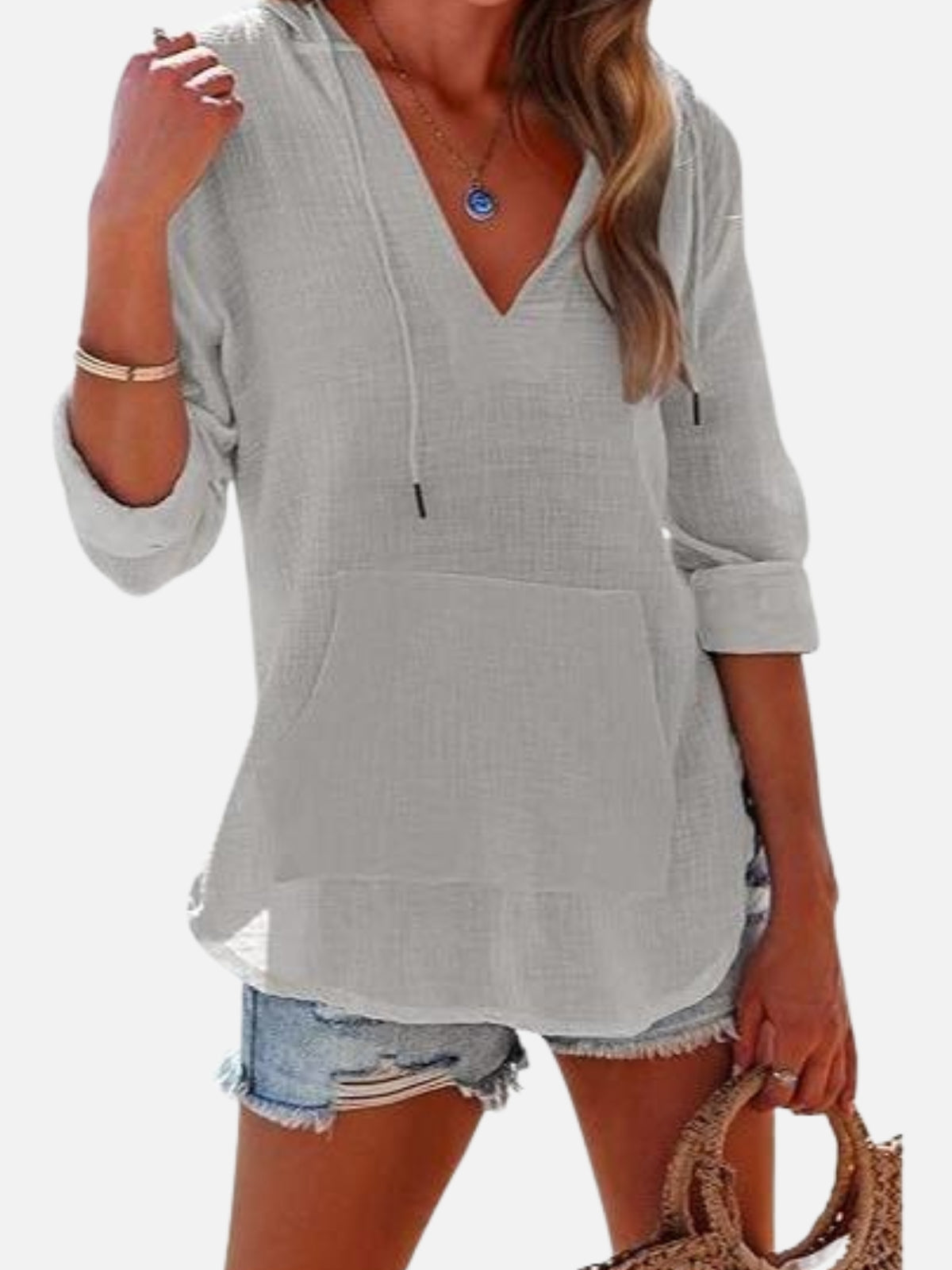 BamLuxe™ Hooded Cotton Slub Shirt – Casual Long Sleeve