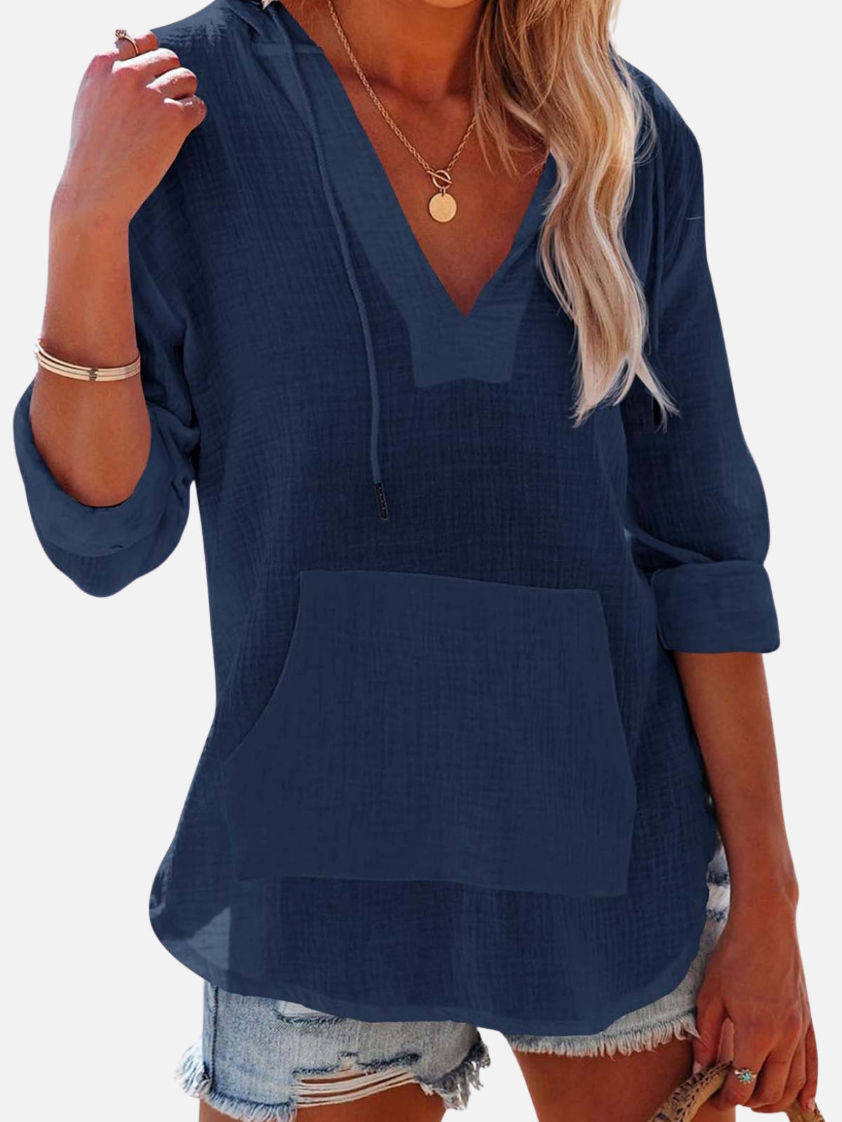 BamLuxe™ Hooded Cotton Slub Shirt – Casual Long Sleeve