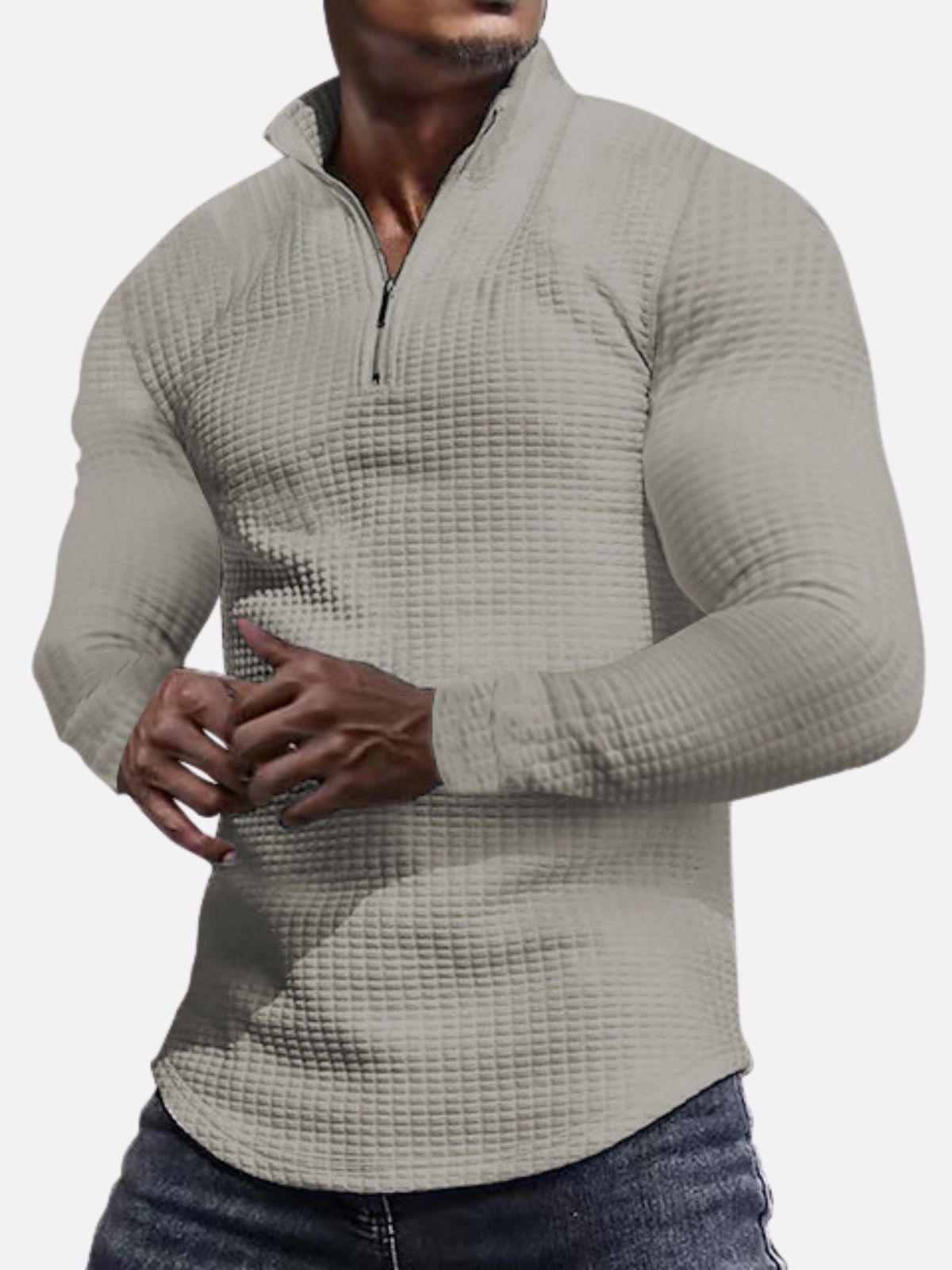 AEROStretch Non-Iron Check Half-Zip Sweatshirt