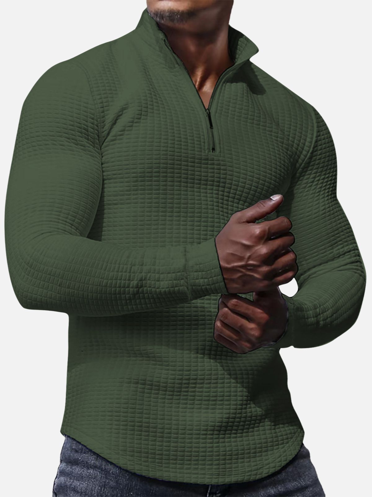 AEROStretch Non-Iron Check Half-Zip Sweatshirt