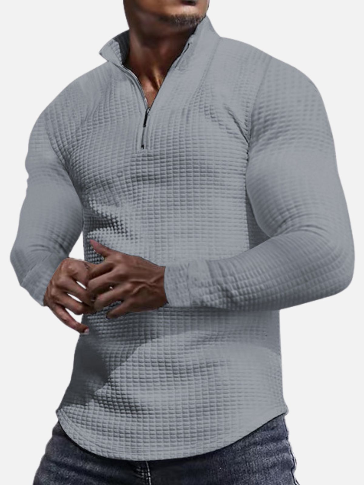 AEROStretch Non-Iron Check Half-Zip Sweatshirt