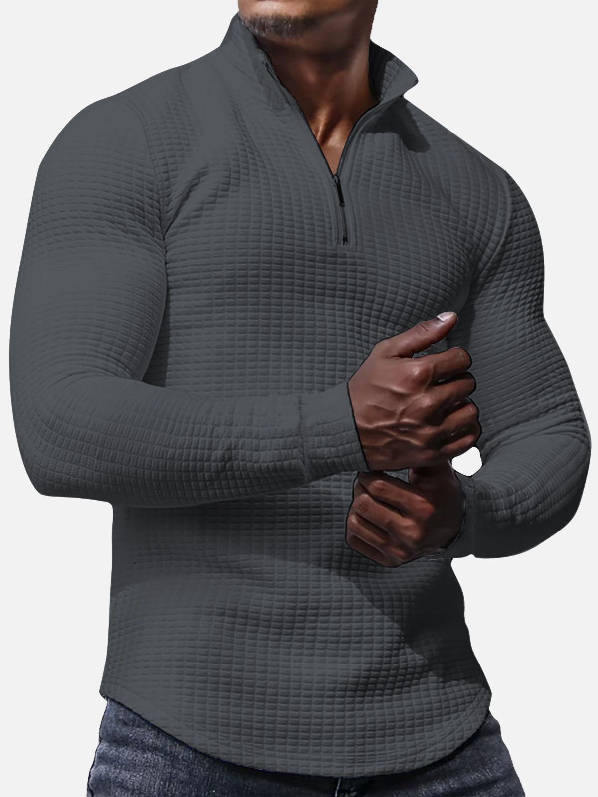 AEROStretch Non-Iron Check Half-Zip Sweatshirt