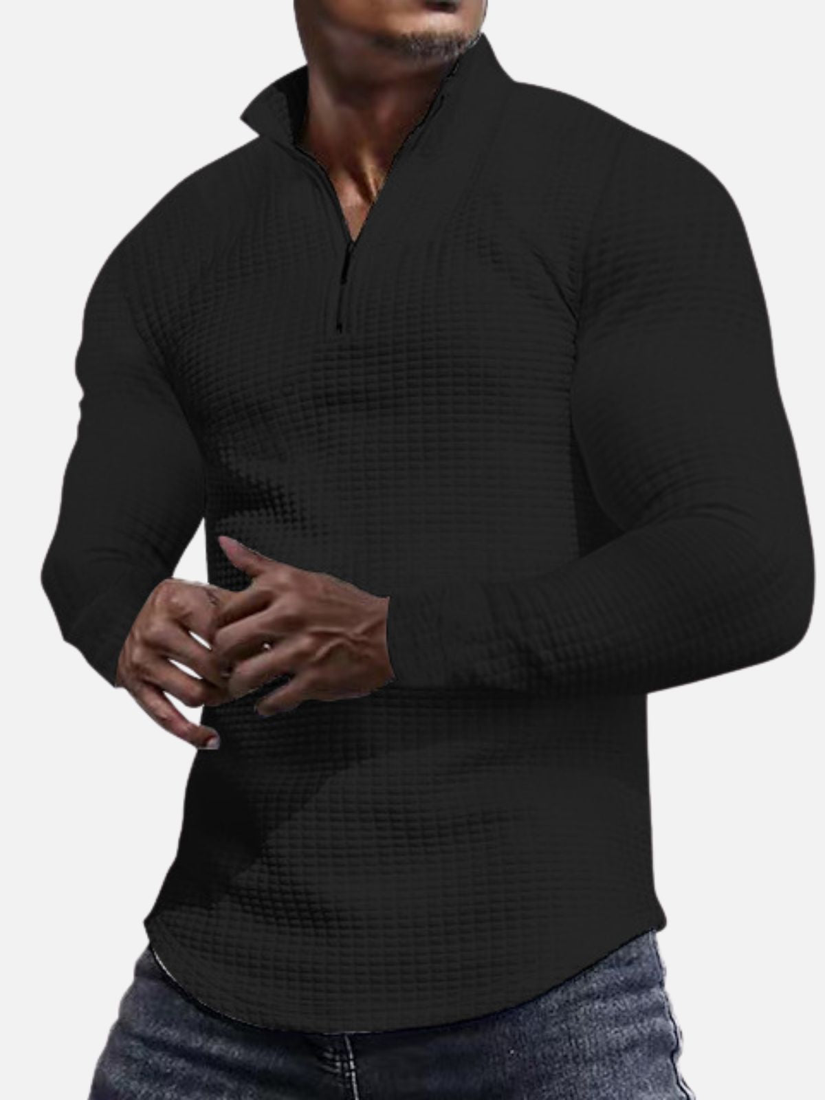 AEROStretch Non-Iron Check Half-Zip Sweatshirt